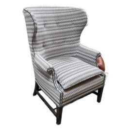 Chevron Printed Wool Felt Wingback Chair