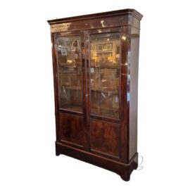 19th Century Rosewood + Mahogany Restored Library Cabinet