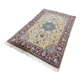 6ft X 8ft 10in Turkish Oriental Pale Yellow Area Rug