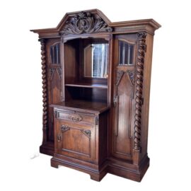 French Henry II Style Oak Hunt Cabinet