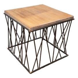 Driftwood + Patinated Bronze End/Side Table