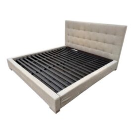 King Size Restoration Hardware Modena Tufted Platform Bed Frame. Original Price: $6,000