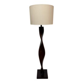 Sculpted Wooden Twist Floor Lamp