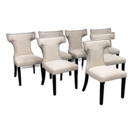Modway Curve Beige Fabric Dining Chairs, Set of Seven. Original Price: $910
