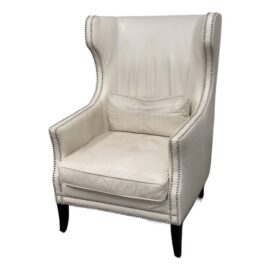 Z Gallerie Davis Leather Wingback Armchair. Original Price: $1,800