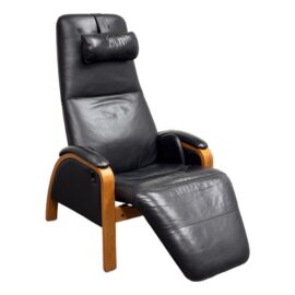 Backsaver Zero Gravity Black Leather Recliner. Original Price: $3,200