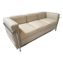 Modern Classics Petite Corbusier Style Sofa, Parchment. Original Price: $3,100