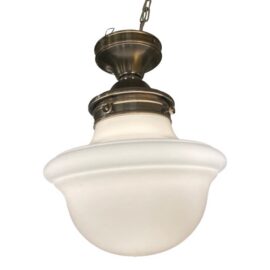 Visual Comfort School House White Semi-Flush Pendant. Original Price: $450