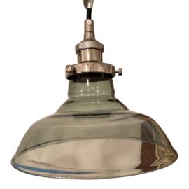 Restoration Hardware 20th C. Factory Filament Smoke Glass Short Funnel Pendant