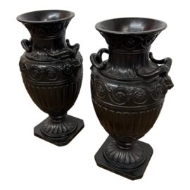 Neoclassical Basalt Ware Vases, Pair