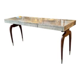 Luxurious Desk With Granite Laminate + Walnut Legs