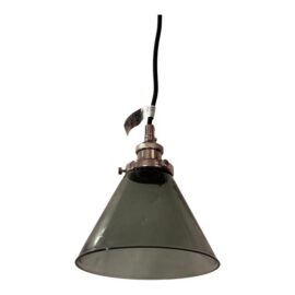 Restoration Hardware 20th C. Factory Filament Smoke Glass Barn Pendant