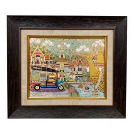 Thai Benjarong Porcelain Picture in Frame