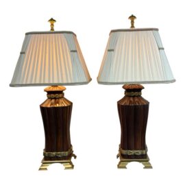 John Burke for Decorative Crafts Model 5518 Table Lamps, Pair