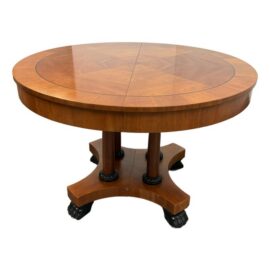 Baker Furniture Vintage Palladian Pedestal Dining Table, 46 Inches