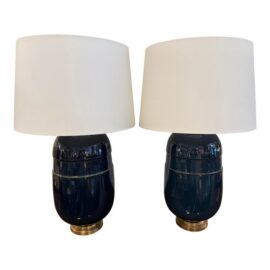Christopher Spitzmiller Newcomb Table Lamps, Pair. Original Price: $2,500