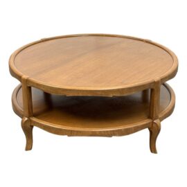 Mid 20th Century French Provincial Style Round Coffee Table, 37 Inch