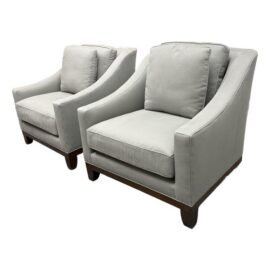 Laura Kirar for Baker Furniture Neue Lounge Chairs, Pair. Estimated Price: $13,000