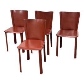 Giovanna Modonutti for Design Within Reach Vintage Allegro Leather Dining Chairs, Set of Four. Original Price: $2,000