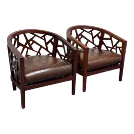 Crate & Barrel Ankara Lounge Chairs, Pair. Original Price: $3,500