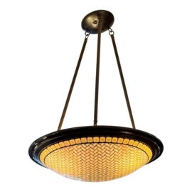 Hilliard Lamps Woven Dome Tiled Pendant