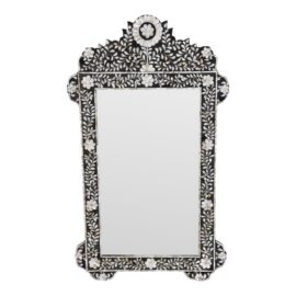 Moroccan Style Mother-of-Pearl Inlaid Floral Wall Mirror