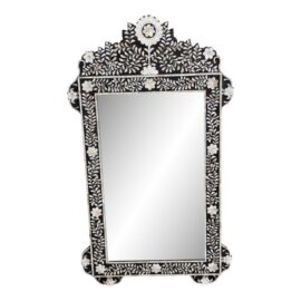 Moroccan Style Mother-of-Pearl Inlaid Floral Wall Mirror