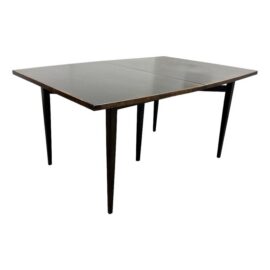 Mid 20th Century Modern Ebonized Walnut Extension Dining Room Table
