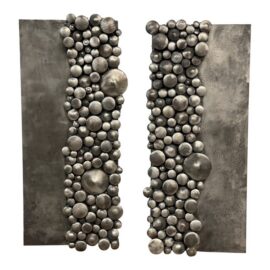 Sculpted Metal Rock Plates, Set of Two