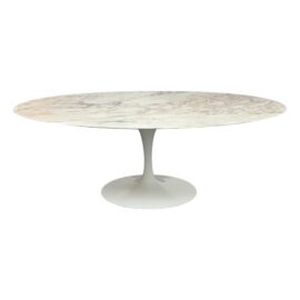 Eero Saarinen for Knoll 50th Anniversary Oval Marble Tulip Dining Table, 78 Inches. Original Price: $15,630