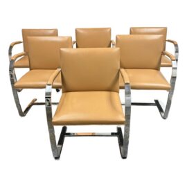 Ludwig Mies Van Der Rohe for Knoll Brno Armchairs, Set of Six. Original Price: $27,690