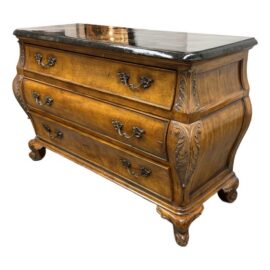 French Provincial Faux Stone Bombe Chest