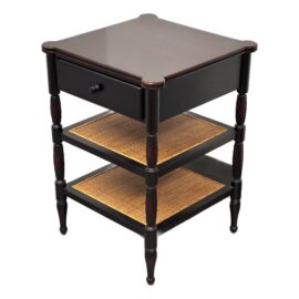 Colonial Revival Turned Leg Cane Side Table