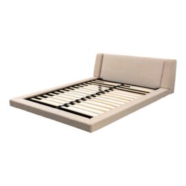 Queen Size Sandro for Rove Concepts Modern Floating Linen-Wrapped Platform Bed Frame