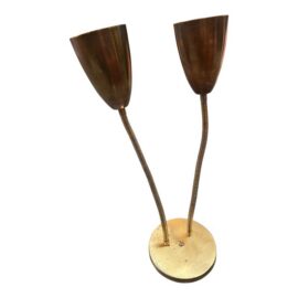 Brass Gooseneck Table Lamp, Mid Century Modern