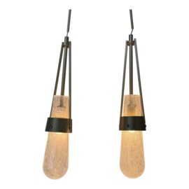 Hubbardton Forge Link Blown Glass Low Voltage Sconces, Pair. Original Price: $1,980