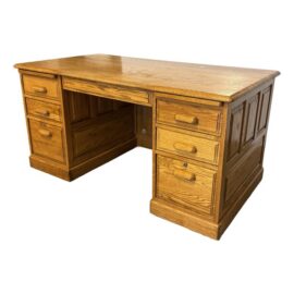 Noriega Furniture Smith Oak Executive Desk. Estimate Price: $2,600