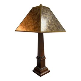 Arts & Crafts Tapered Wood Column Table Lamp