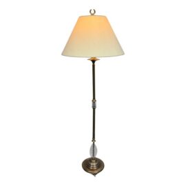 Brass + Cut Glass Floor Lamp