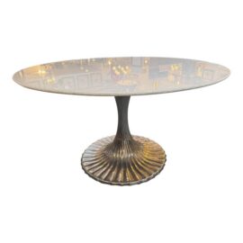 Oly Studio Luca Dining Table, White Granite. Original Price: $5,500