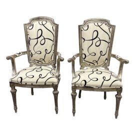 French Neoclassical Armchairs, Pair