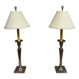 San Francisco Design Center Candlestick Table Lamps, Pair. Original Price: $1,000