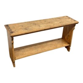 Pine Wood Console Table With Display Shelf