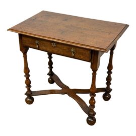 William & Mary Style Oak Wood Side Table