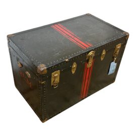 Black With Red Steamer Trunk