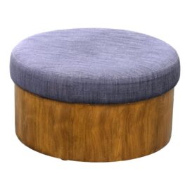 West Elm Round Upholstered Storage Ottoman. Original Price: $400