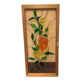 Tori Framed Stained Glass Floral Panel With Roses