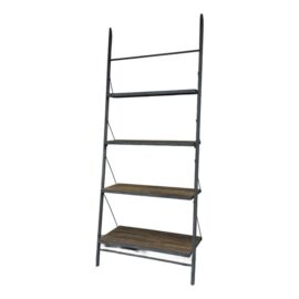 Restoration Hardware Industrial Leaning Wood & Metal Shelving Unit. Estimate Price: $1,200
