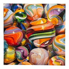 Patrick Bailey's Marbles Oil on Canvas, Signed. Estimated Cost: $8,500
