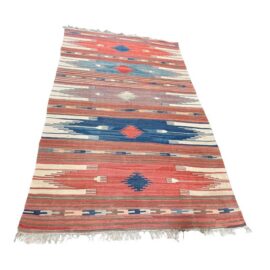 6ft 4in × 10ft Handwoven Kilim-Style Flatweave Area Rug, Vintage
